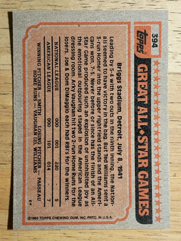 1983 Topps #394 Pete Vuckovich AS