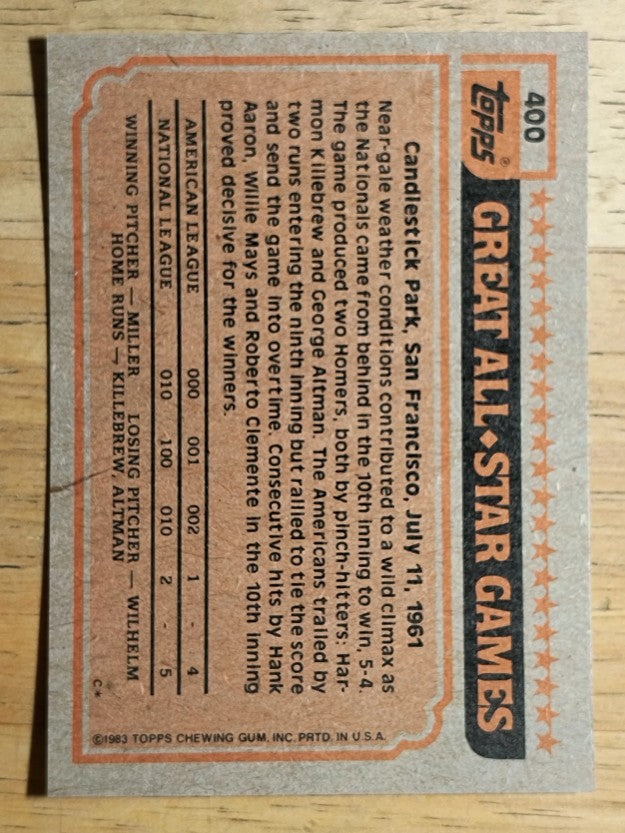 1983 Topps #400 Dave Concepcion AS