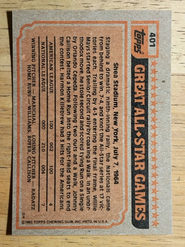 1983 Topps #401 Dale Murphy AS