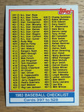 1983 Topps #526 Checklist: 397-528