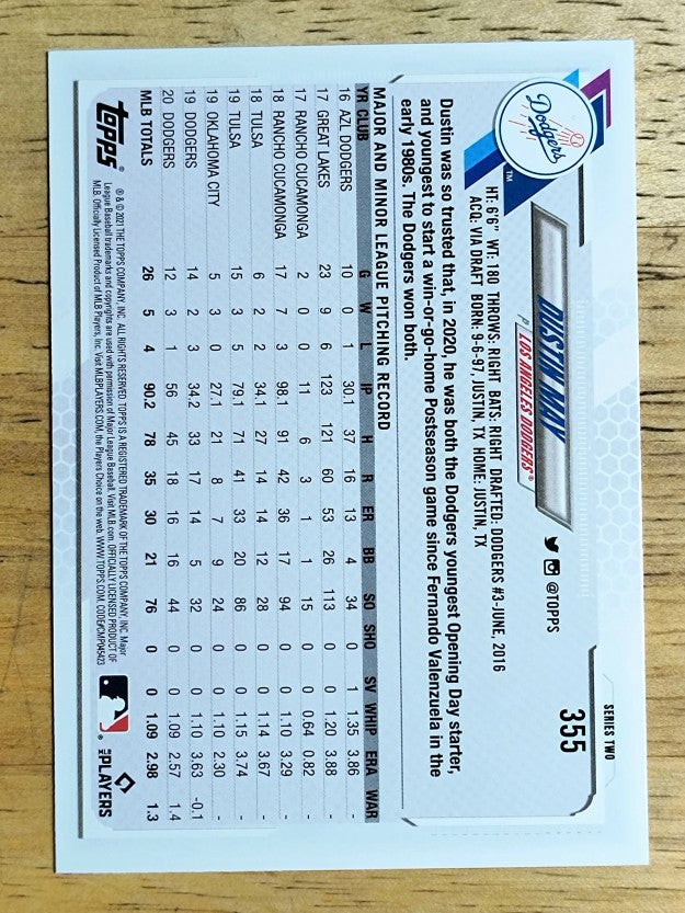 2021 Topps #355 Dustin May FS