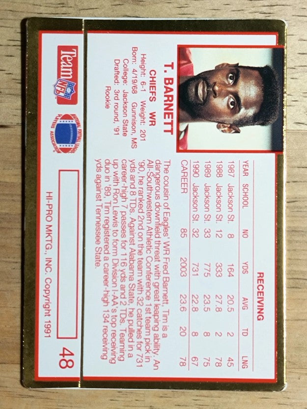 1991 Action Packed Rookie Update #48 Tim Barnett RC