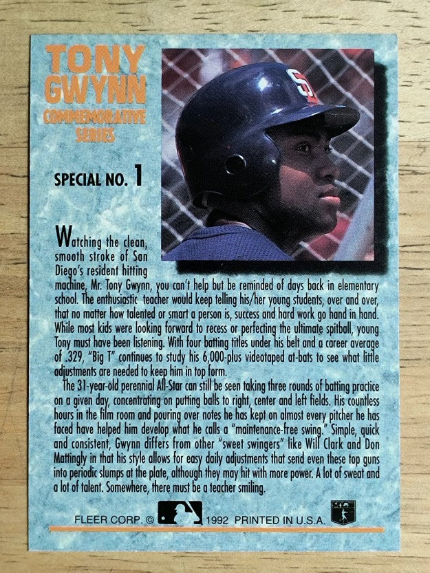 1992 Ultra Gwynn #S1 Tony Gwynn