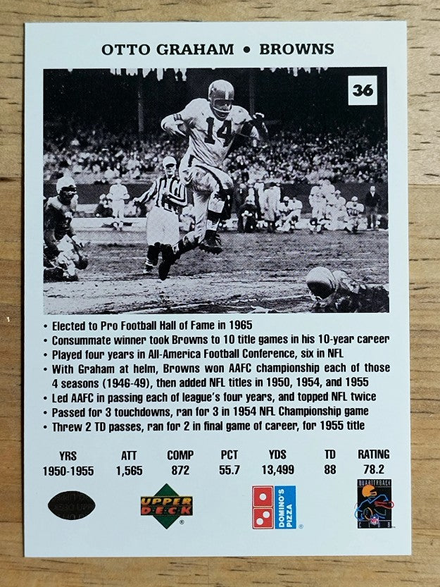 1991 Domino's Quarterbacks #36 Otto Graham