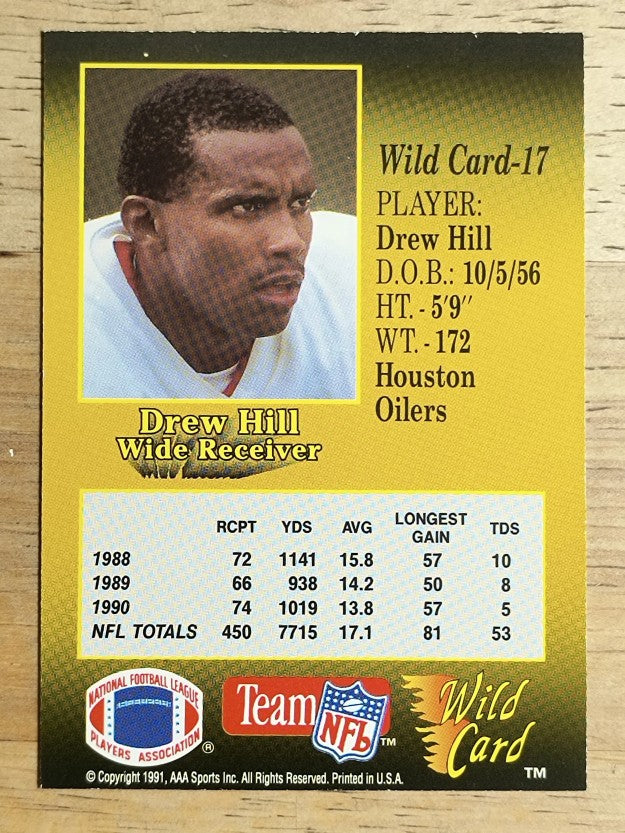 1991 Wild Card #17 Drew Hill
