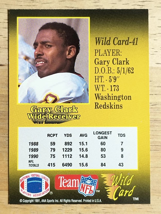 1991 Wild Card #41 Gary Clark