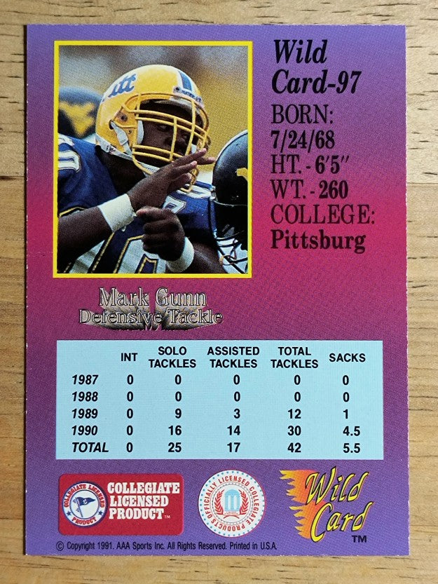 1991 Wild Card Draft #97 Mark Gunn