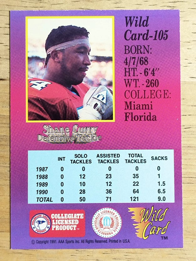 1991 Wild Card Draft #105 Shane Curry