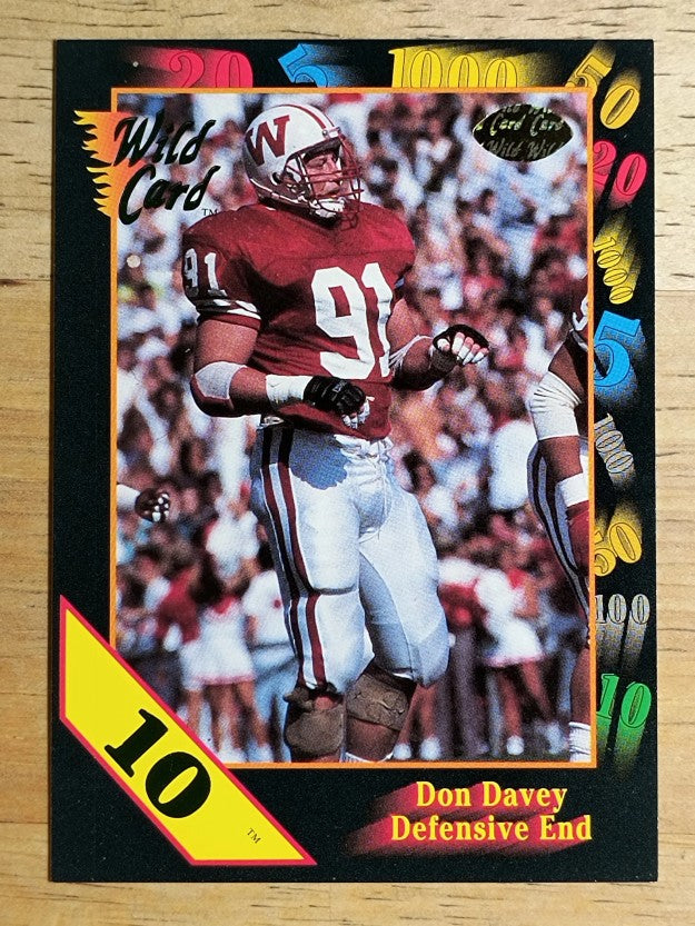 1991 Wild Card Draft 10 Stripe #21 Don Davey