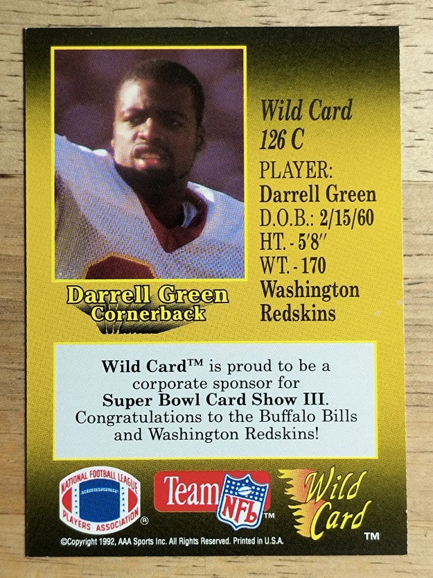 1991 Wild Card NFL Experience Redemption #126C Darrell Green