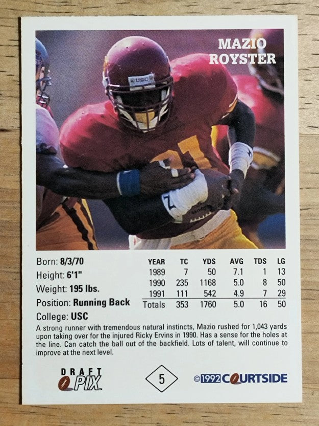 1992 Courtside #5 Mazio Royster