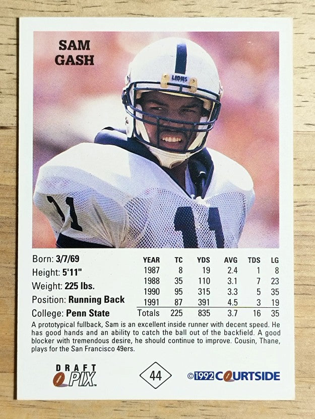 1992 Courtside #44 Sam Gash