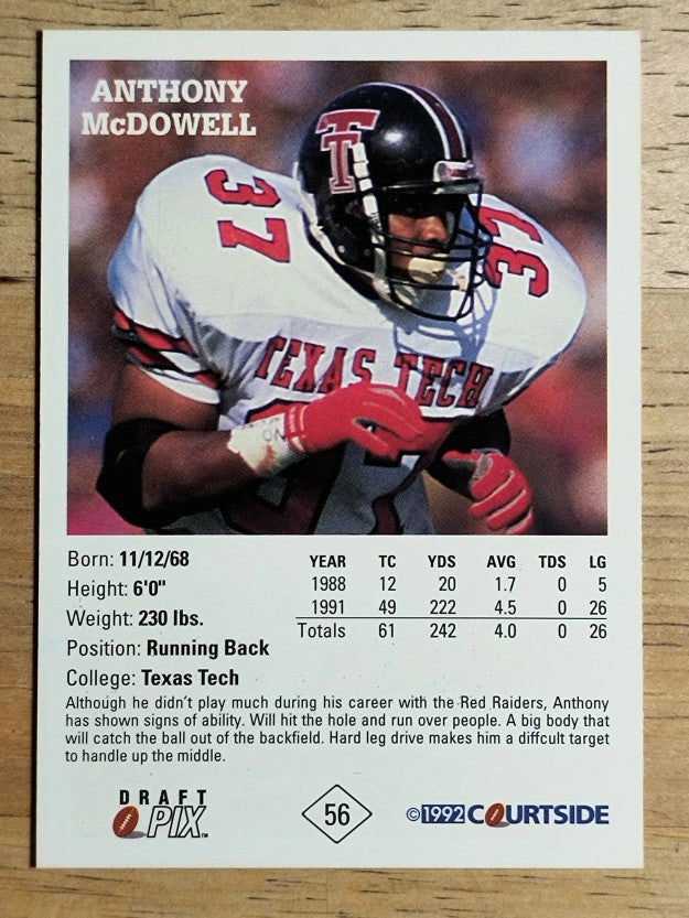 1992 Courtside #56 Anthony McDowell