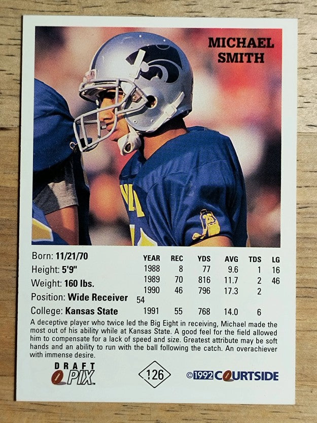1992 Courtside #126A Michael Smith ERR/Back stats no career totals