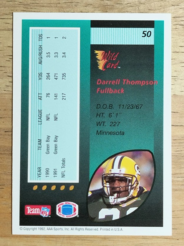 1992 Wild Card #50 Darrell Thompson