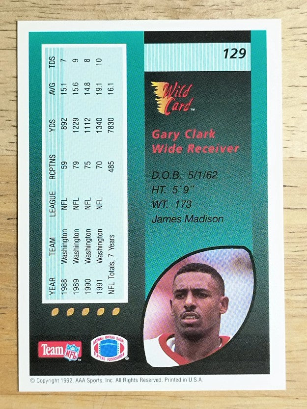 1992 Wild Card #129 Gary Clark