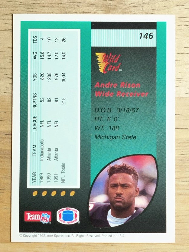 1992 Wild Card #146 Andre Rison