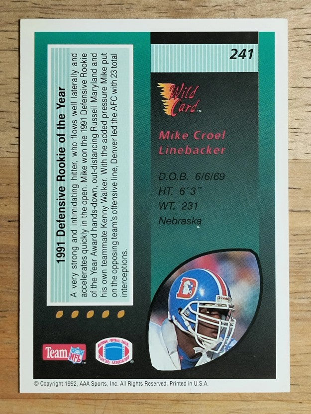 1992 Wild Card #241 Mike Croel D-ROY