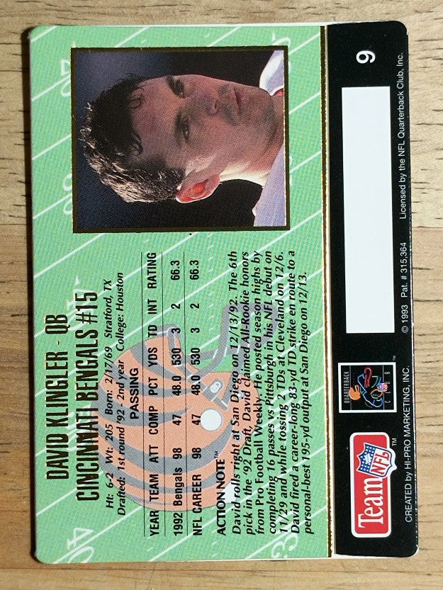 1993 Action Packed #9 David Klingler