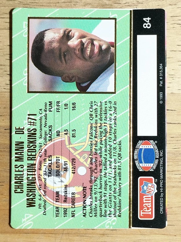 1993 Action Packed #84 Charles Mann