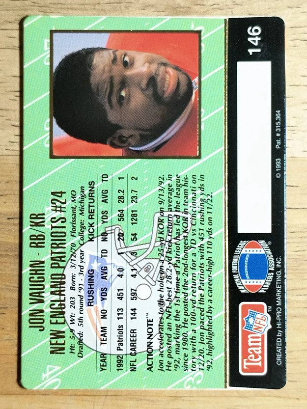 1993 Action Packed #146 Jon Vaughn