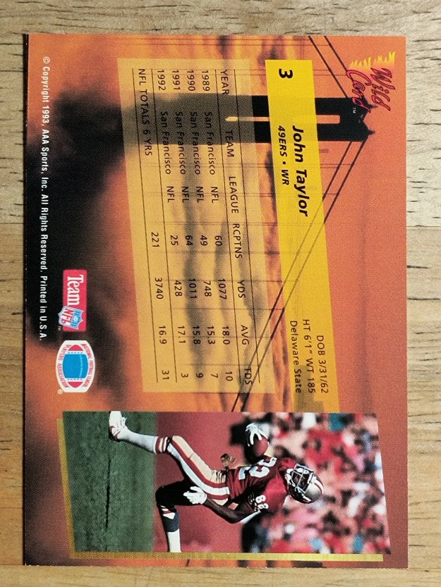 1993 Wild Card #3 John Taylor