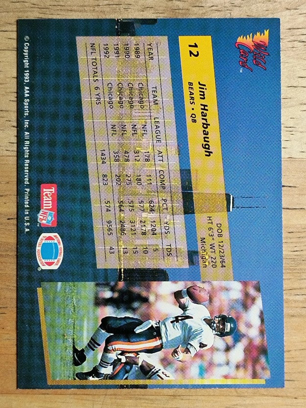 1993 Wild Card #12 Jim Harbaugh