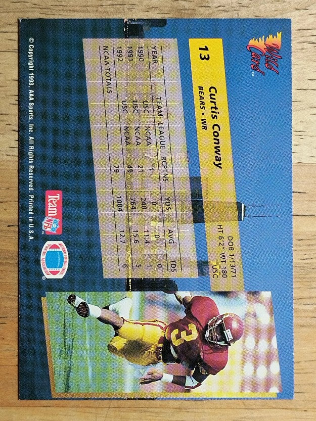 1993 Wild Card #13 Curtis Conway RC