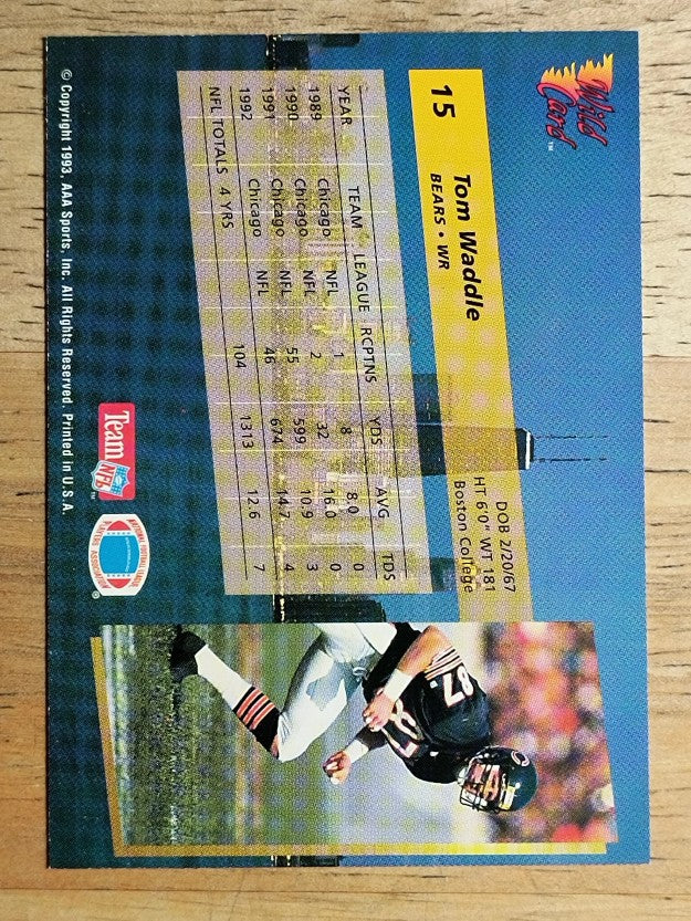 1993 Wild Card #15 Tom Waddle