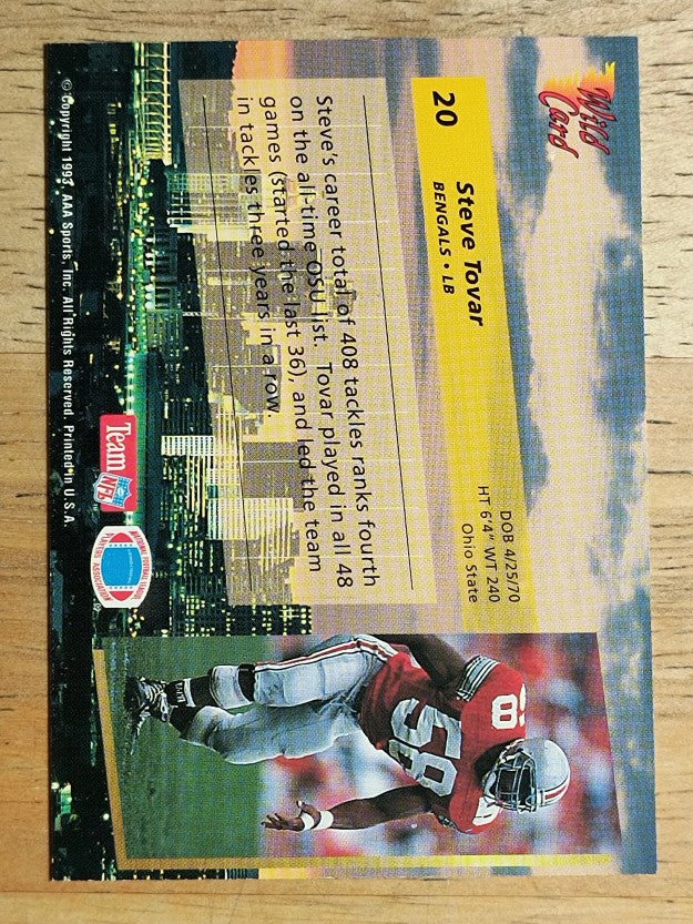 1993 Wild Card #20 Steve Tovar RC