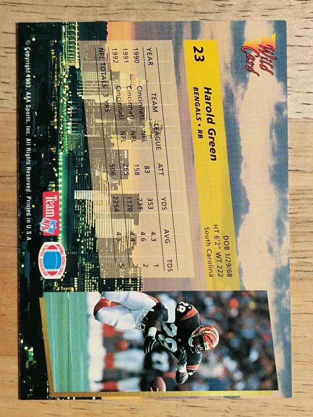 1993 Wild Card #23 Harold Green