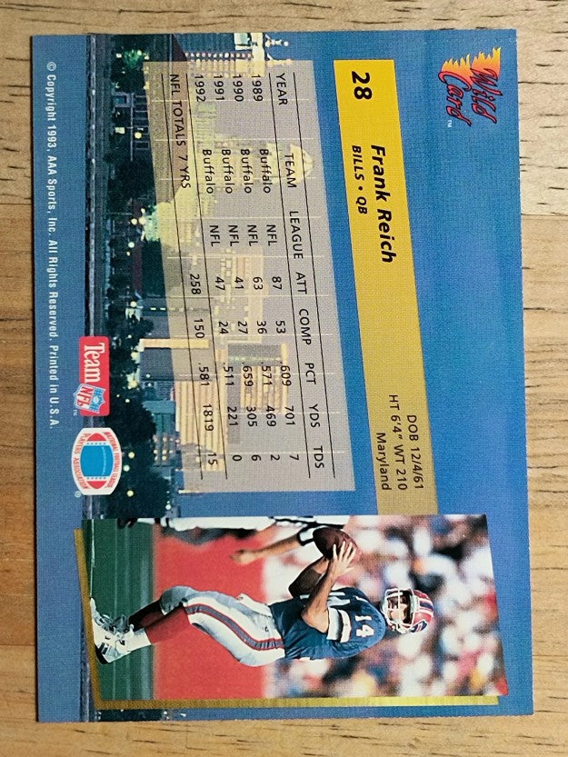1993 Wild Card #28 Frank Reich