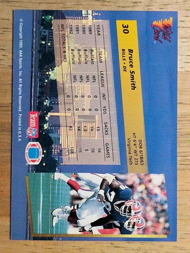 1993 Wild Card #30 Bruce Smith