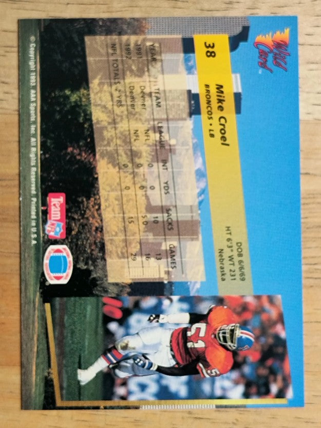 1993 Wild Card #38 Mike Croel