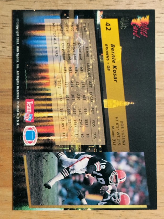 1993 Wild Card #42 Bernie Kosar