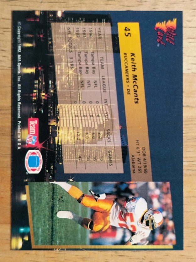 1993 Wild Card #45 Keith McCants