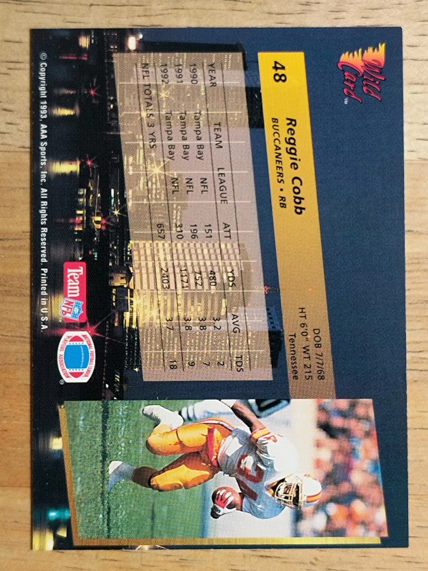 1993 Wild Card #48 Reggie Cobb
