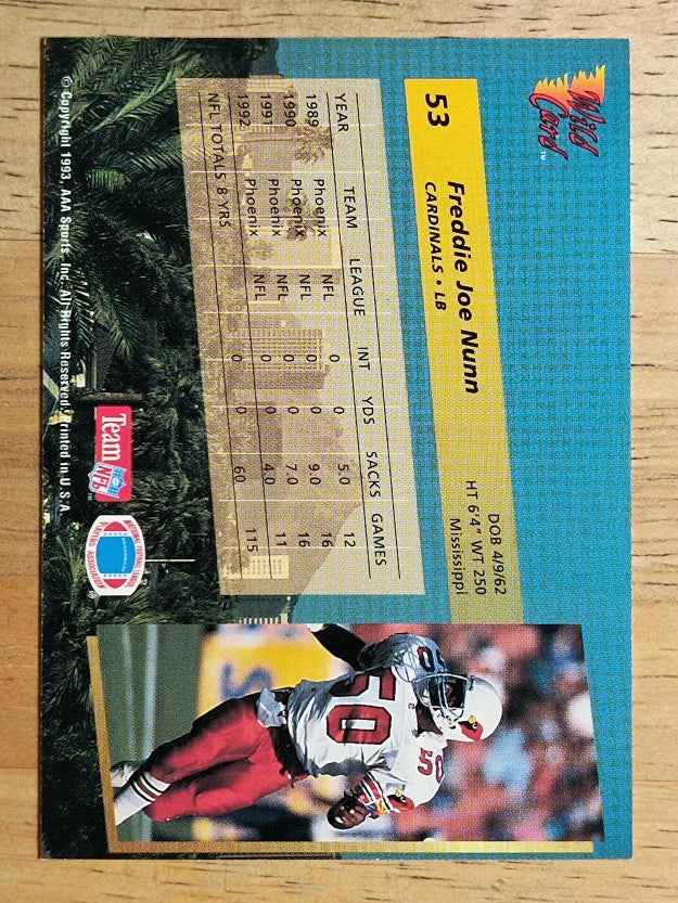 1993 Wild Card #53 Freddie Joe Nunn