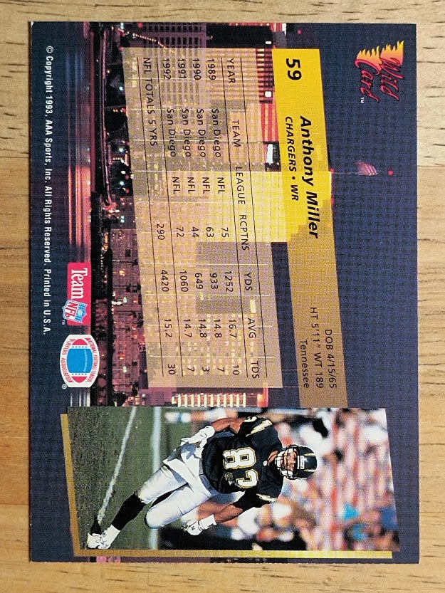 1993 Wild Card #59 Anthony Miller