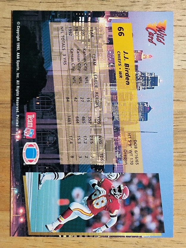 1993 Wild Card #66 J.J. Birden