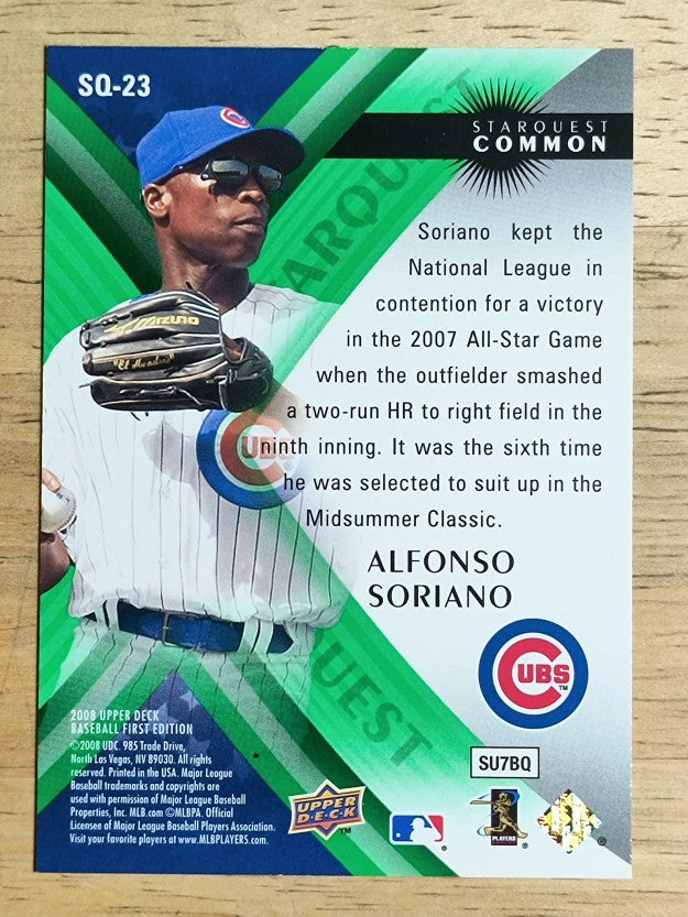 2008 Upper Deck First Edition StarQuest #SQ23 Alfonso Soriano