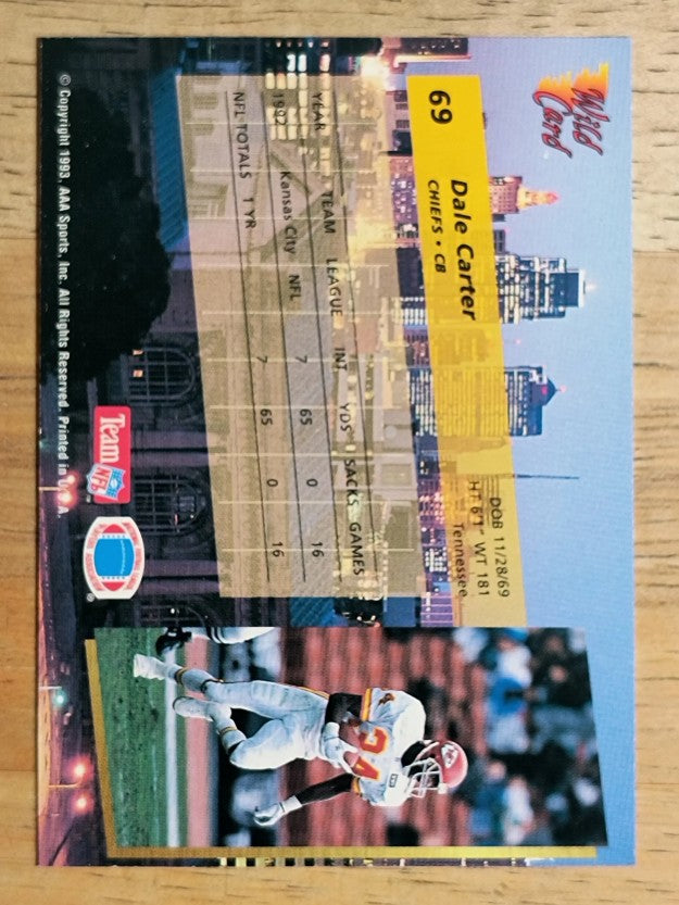 1993 Wild Card #69 Dale Carter