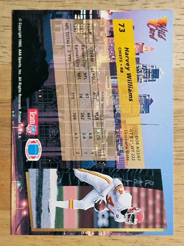 1993 Wild Card #73 Harvey Williams
