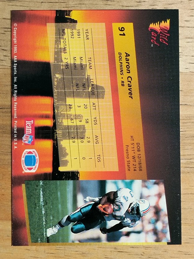 1993 Wild Card #91 Aaron Craver