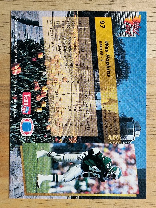 1993 Wild Card #97 Wes Hopkins