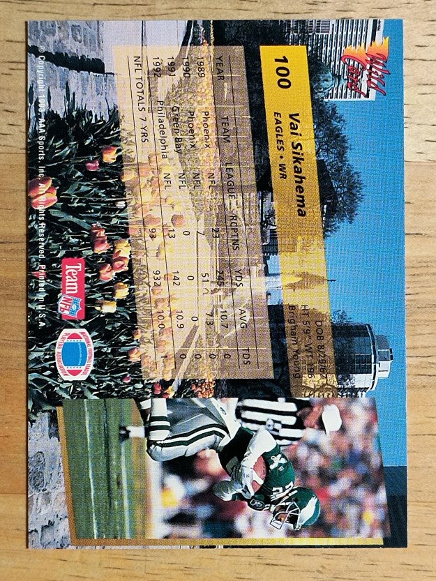 1993 Wild Card #100 Vai Sikahema