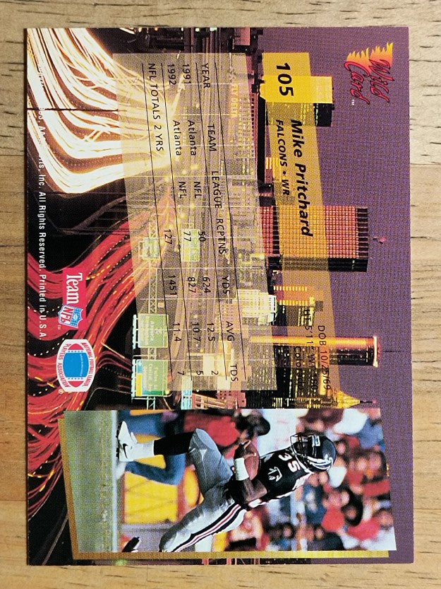 1993 Wild Card #105 Mike Pritchard