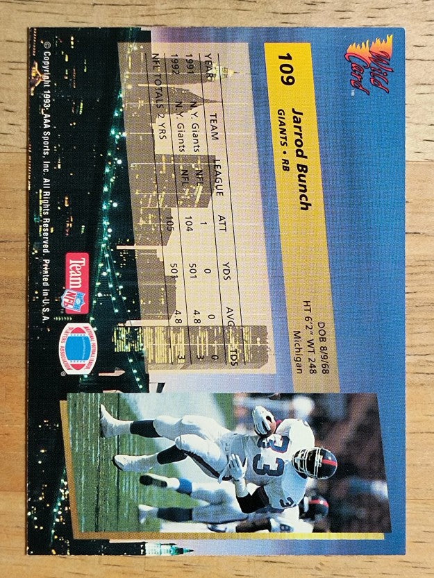 1993 Wild Card #109 Jarrod Bunch