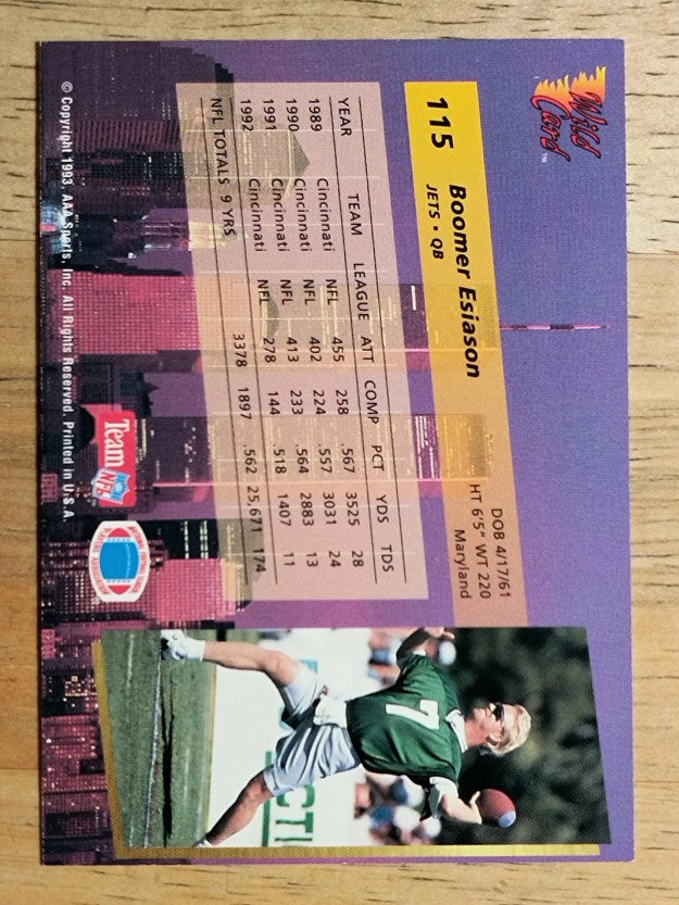 1993 Wild Card #115 Boomer Esiason