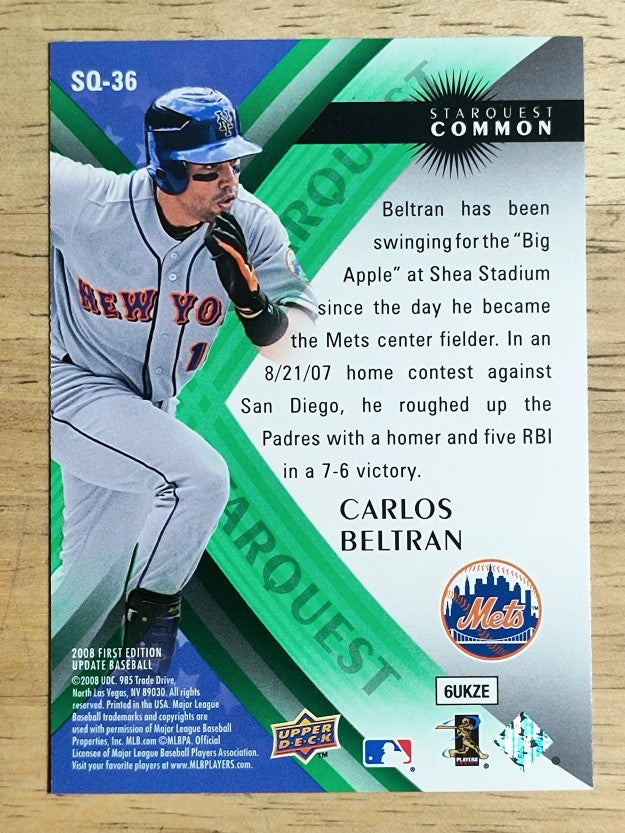 2008 Upper Deck First Edition StarQuest #SQ36 Carlos Beltran